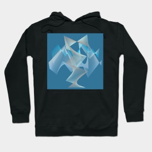 Transparent statue in blue colors. Hoodie